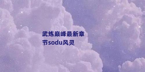 武炼巅峰最新章节sodu风灵