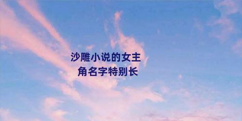 沙雕小说的女主角名字特别长