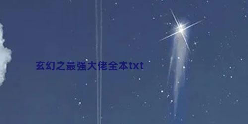 玄幻之最强大佬全本txt