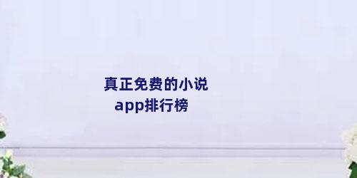 真正免费的小说app排行榜