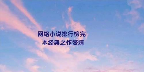 网络小说排行榜完本经典之作赘婿