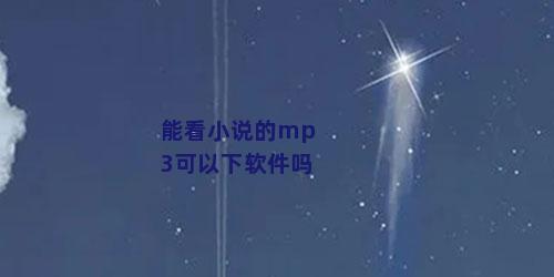 能看小说的mp3可以下软件吗