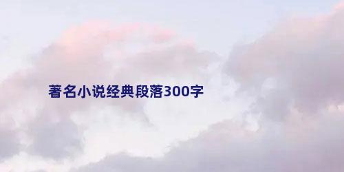 著名小说经典段落300字