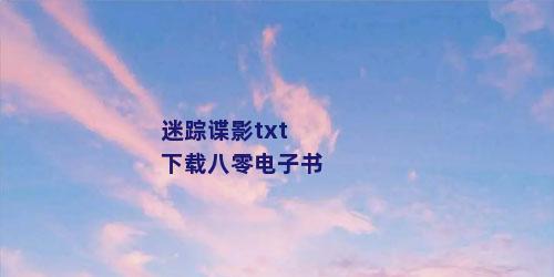 迷踪谍影txt下载八零电子书