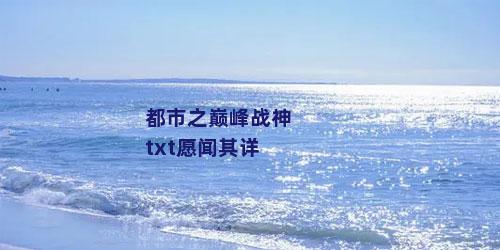 都市之巅峰战神txt愿闻其详