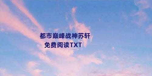 都市巅峰战神苏轩免费阅读TXT