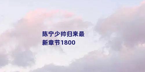 陈宁少帅归来最新章节1800